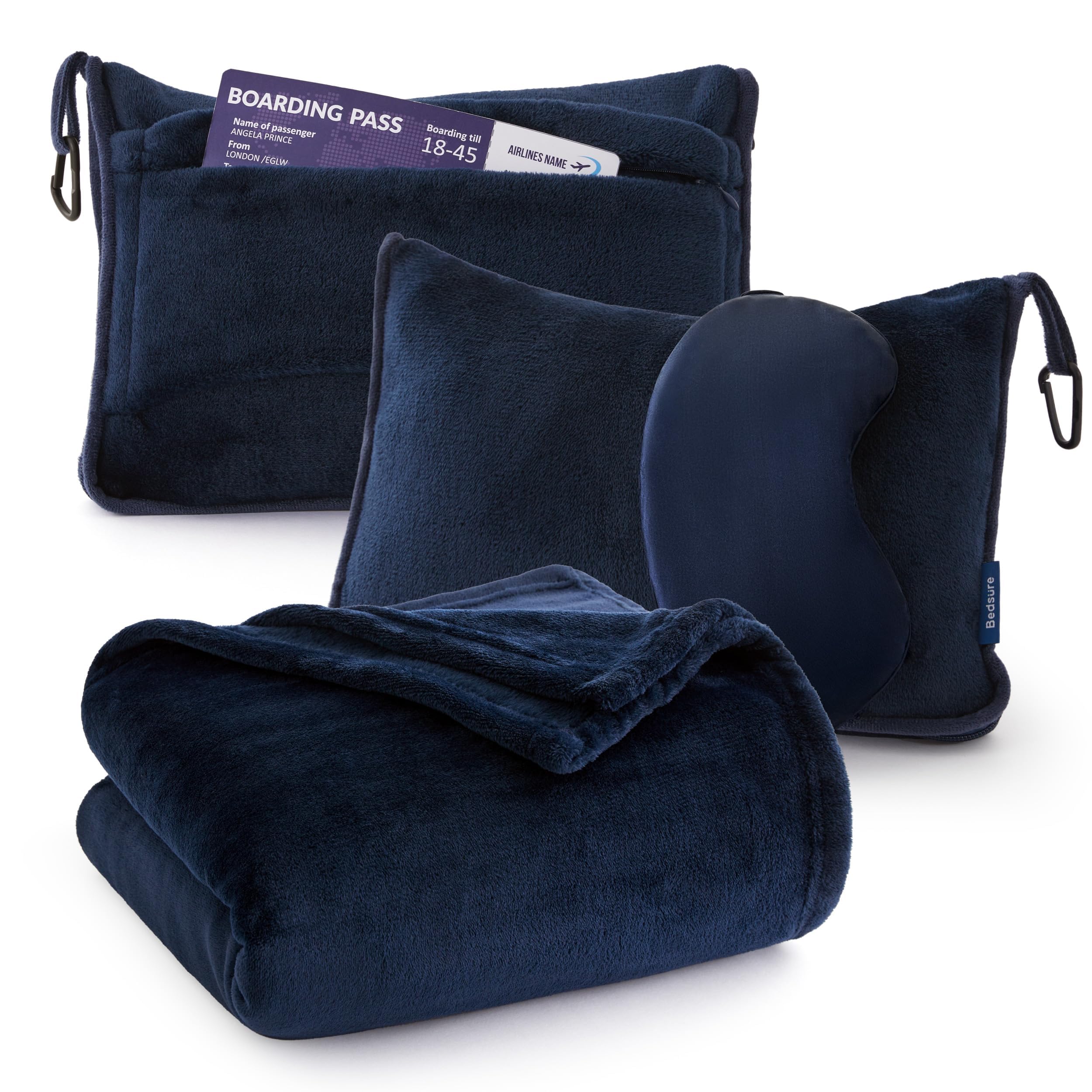 Foto 2 pulgar | Manta de Viaje Bedsure Azul con Bolsa de Almacenamiento - Venta Internacional