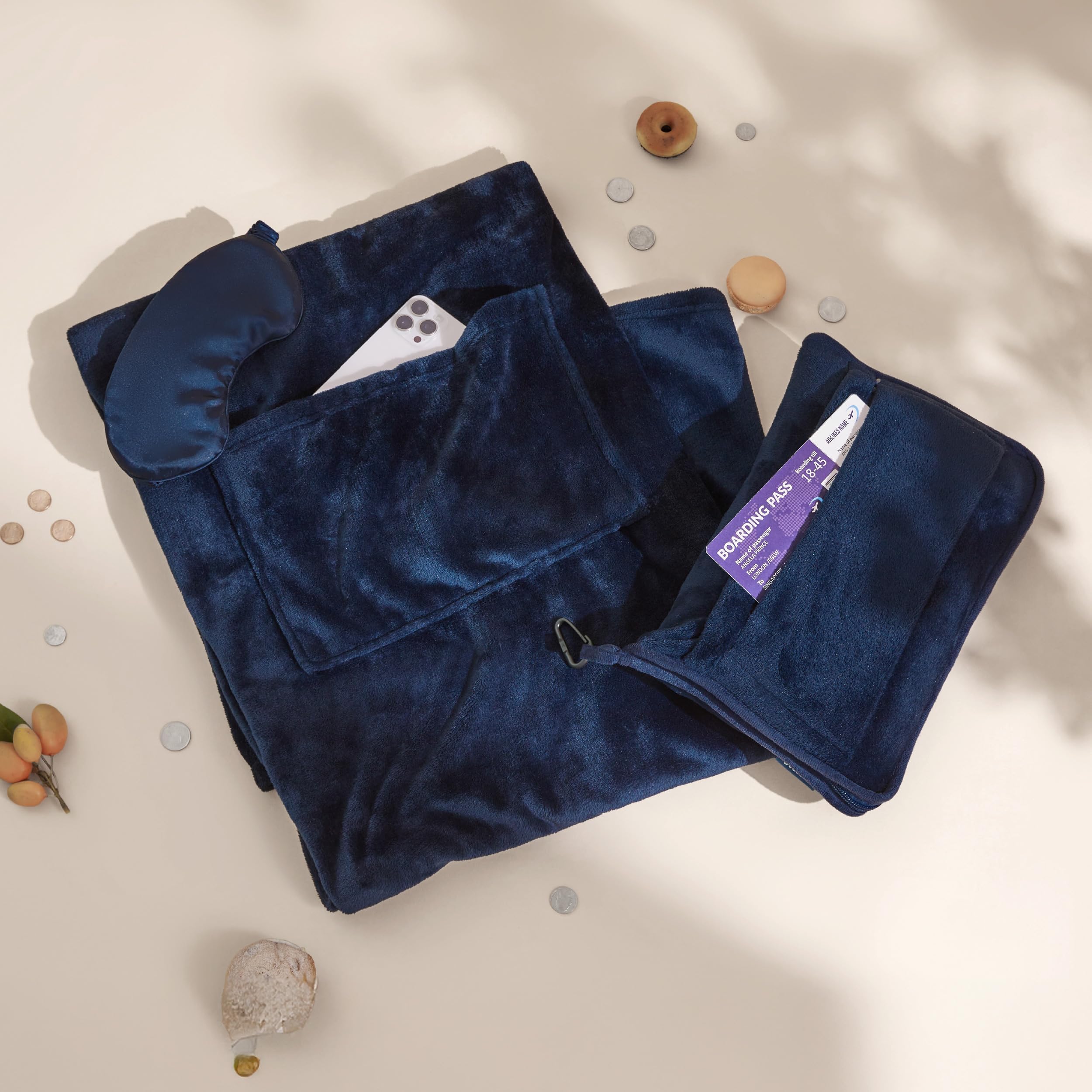 Foto 8 pulgar | Manta de Viaje Bedsure Azul con Bolsa de Almacenamiento - Venta Internacional