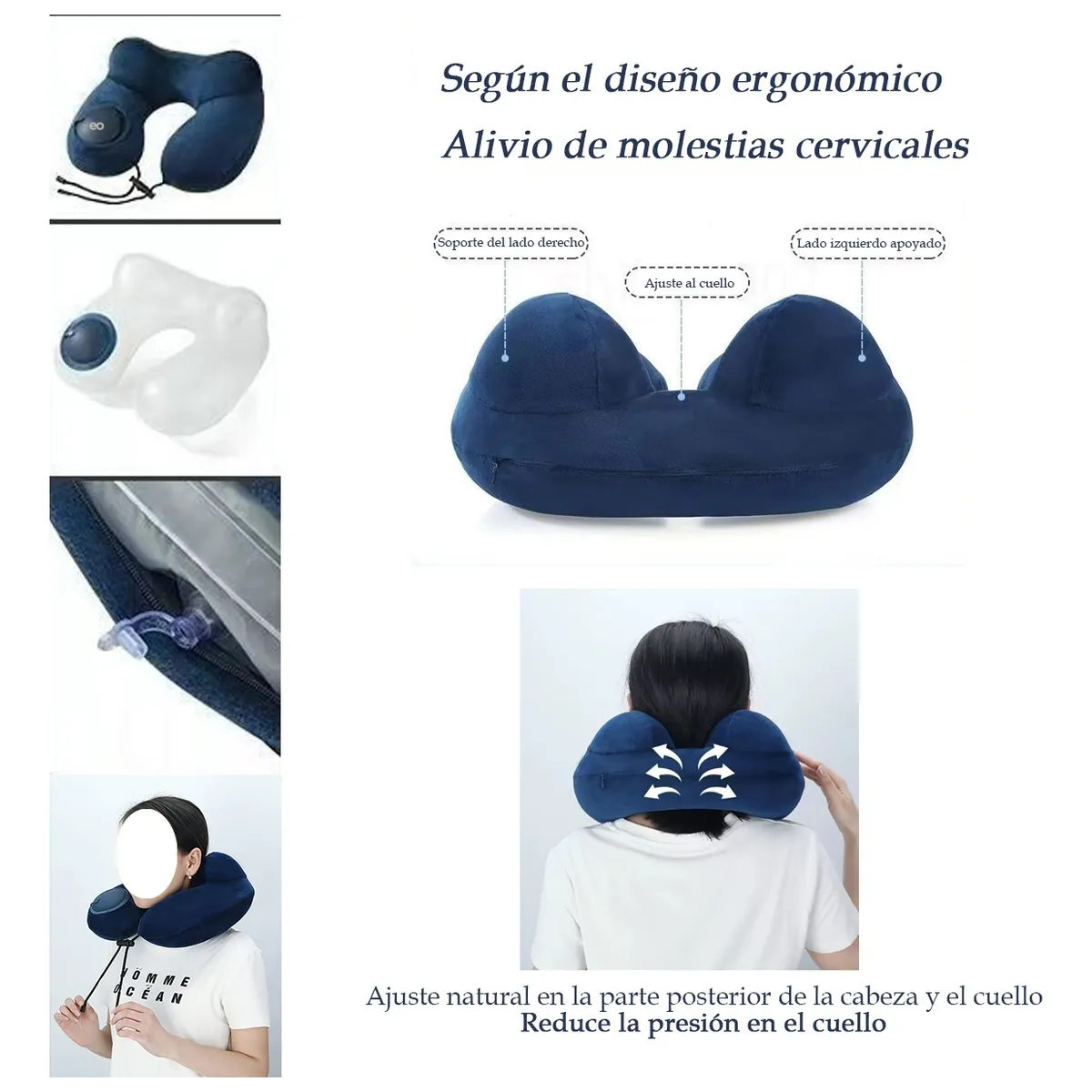 Foto 5 pulgar | Almohada de Viaje Eo Safe Imports Esi-19729 Azul