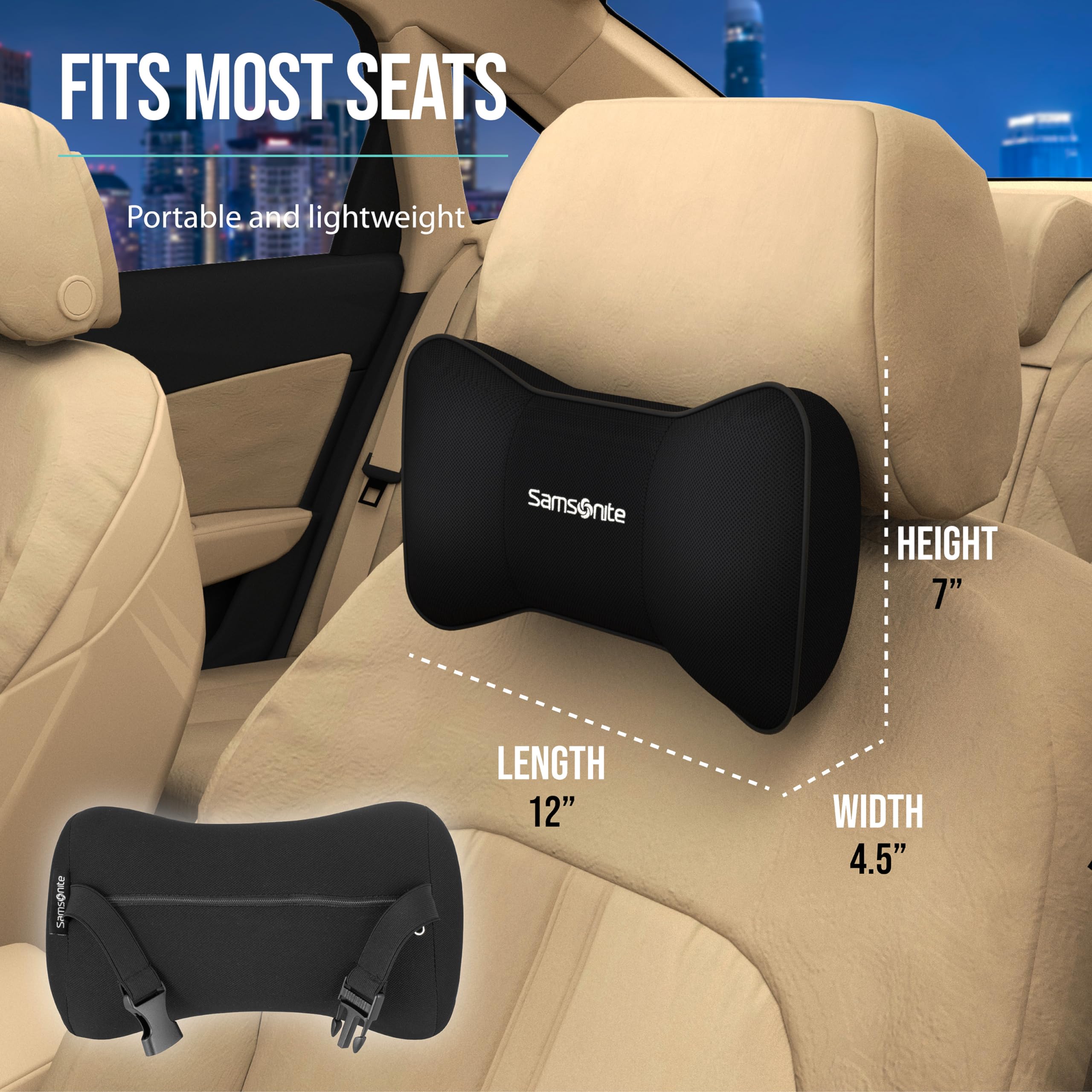 Foto 3 pulgar | Almohada Cervical De Viaje Samsonite Boost Driving Comfort Black - Venta Internacional.