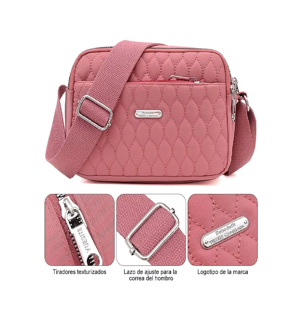 Foto 4 pulgar | Bolso Multifuncional Lab.G Rosa Impermeable y Antirrobo para Mujer