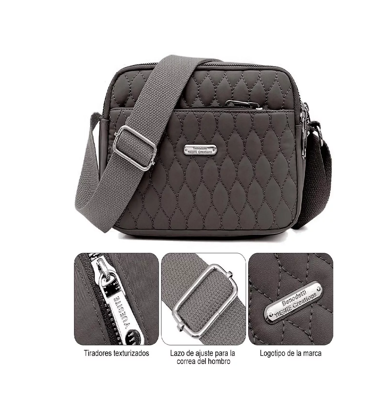 Foto 4 pulgar | Bolso Multifuncional Belug Negro Impermeable y Antirrobo para Mujer