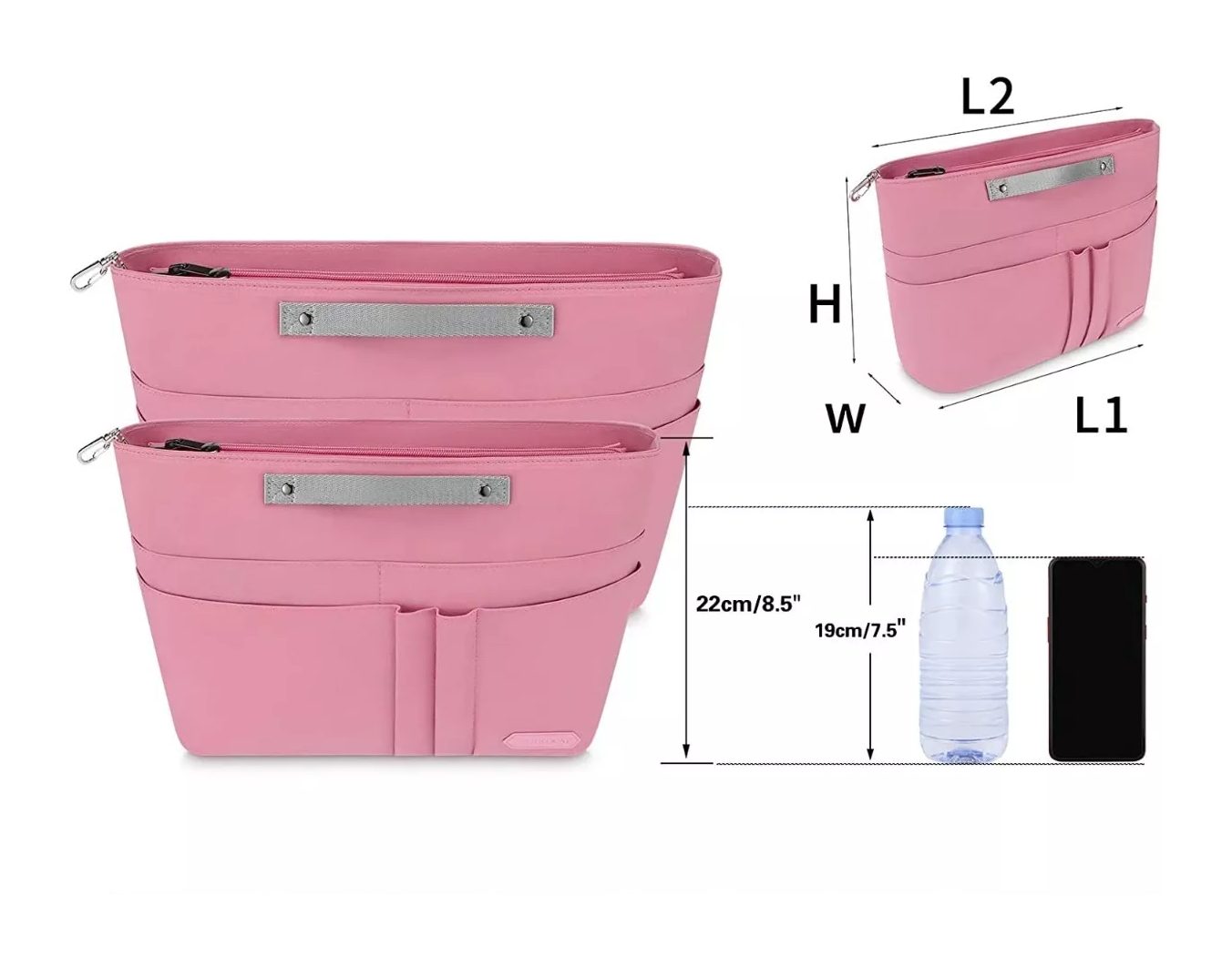 Foto 3 pulgar | Organizador de Bolsos para Mujer Rosa