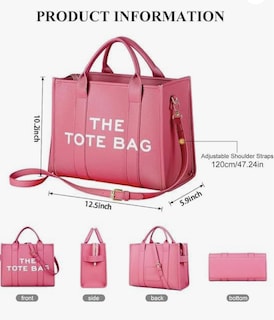 Foto 3 | Bolsa The Tote Bag Rosa Moda Mujer
