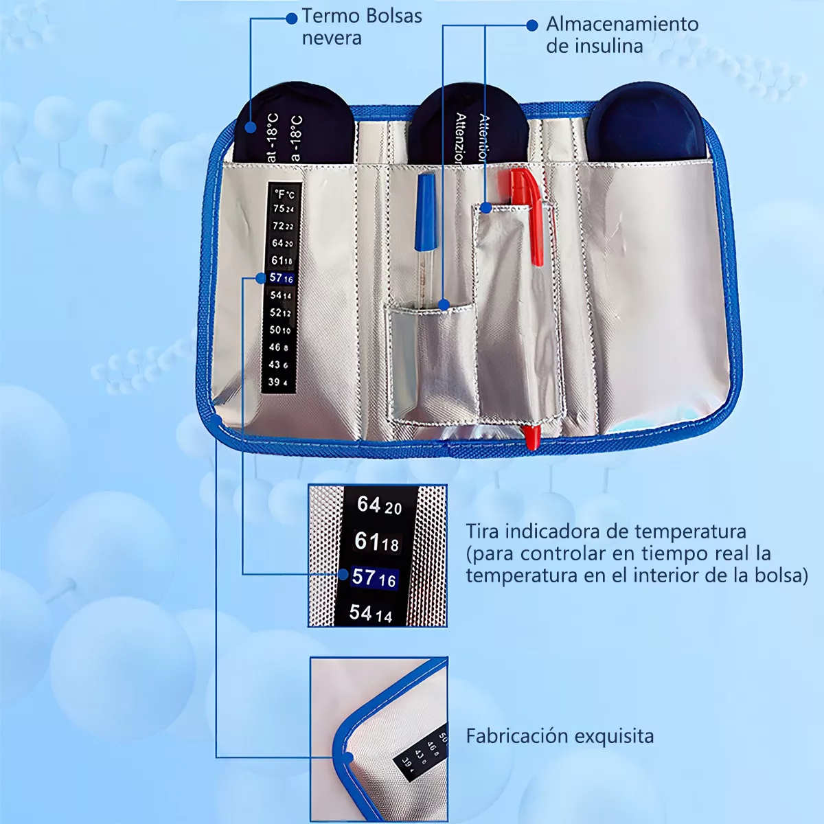 Foto 4 | Bolsa De Refrigeración Para Insulina Eo Safe Imports Esi-15090 Azul