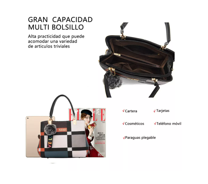 Foto 4 pulgar | Ninzi  Bolso Bandolera De Moda De Gran Capacidad