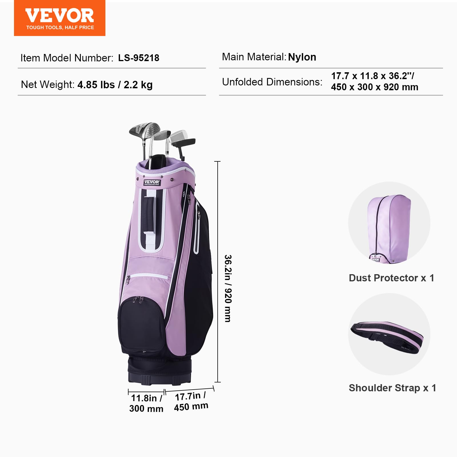 Foto 7 | Bolsa Para Carrito De Golf Vevor Con Organizador De 14 Posiciones En La Parte Superior, Negro Y Morado - Venta Inte