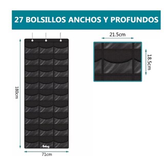 Foto 2 | Organizador De Bolsas De Gorras De Béisbol Con 27 Bolsillos Belug, Negro