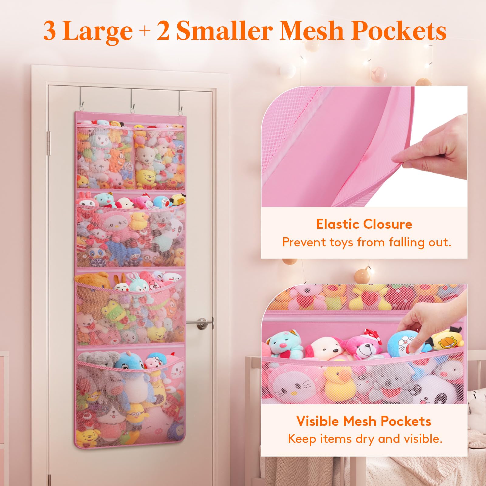 Foto 5 pulgar | Lifewit Over The Door Para Animales De Peluche, 1 Paquete, Color Rosa - Venta Internacional.
