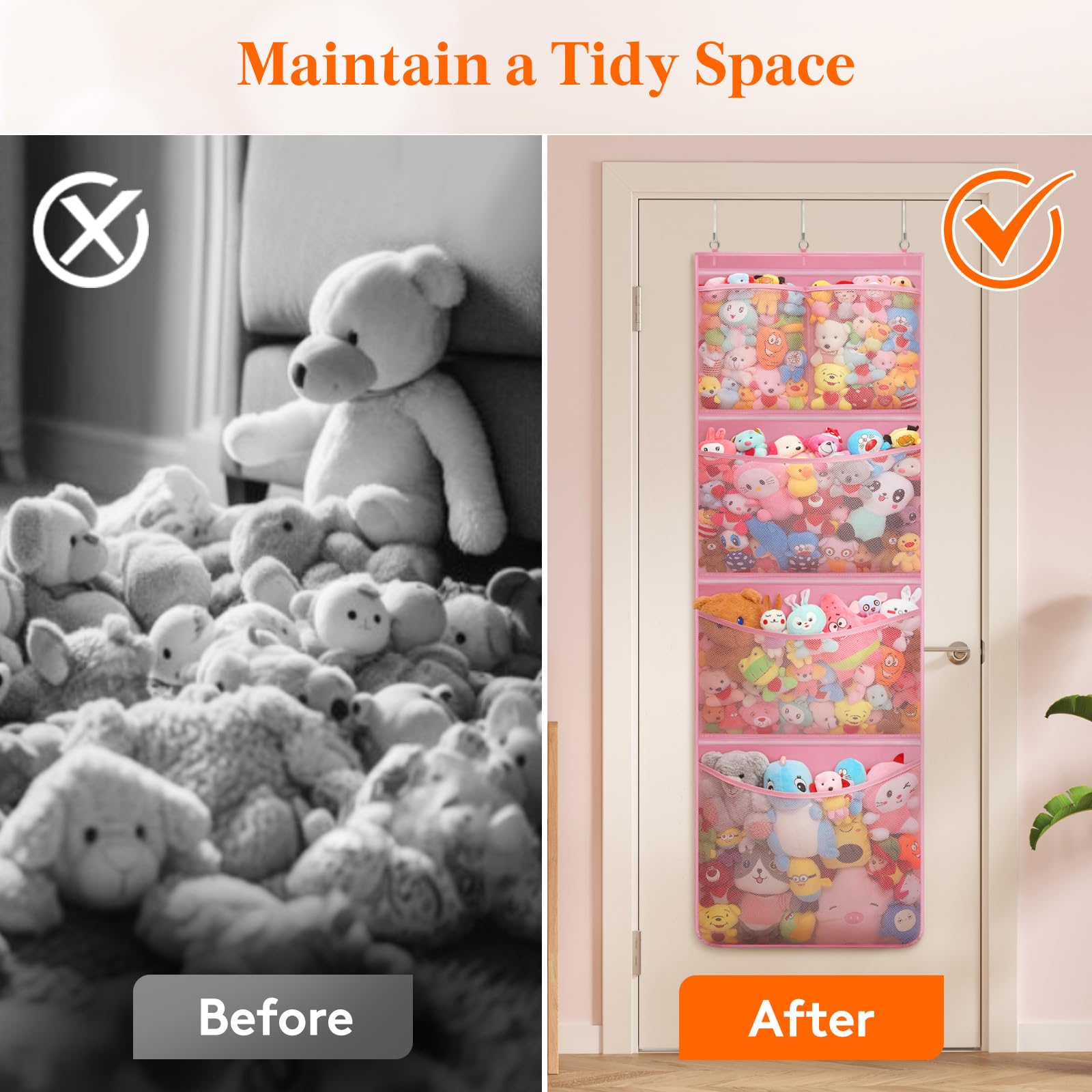 Foto 7 | Lifewit Over The Door Para Animales De Peluche, 1 Paquete, Color Rosa - Venta Internacional.
