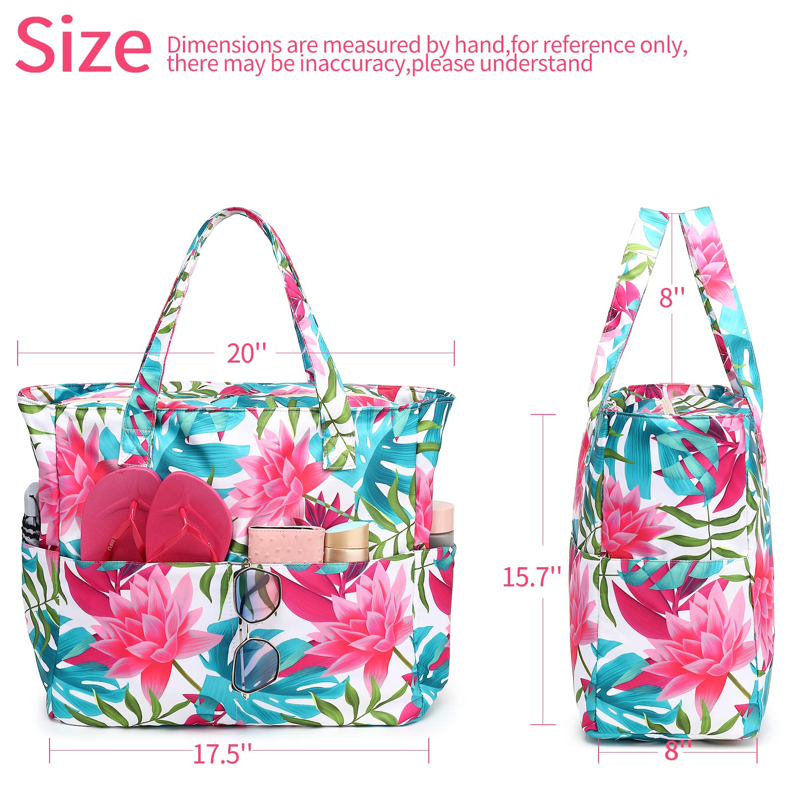 Foto 8 pulgar | Bolsa De Playa Ledaou Impermeable Y Resistente A La Arena Para Mujer Lotus - Venta Internacional.