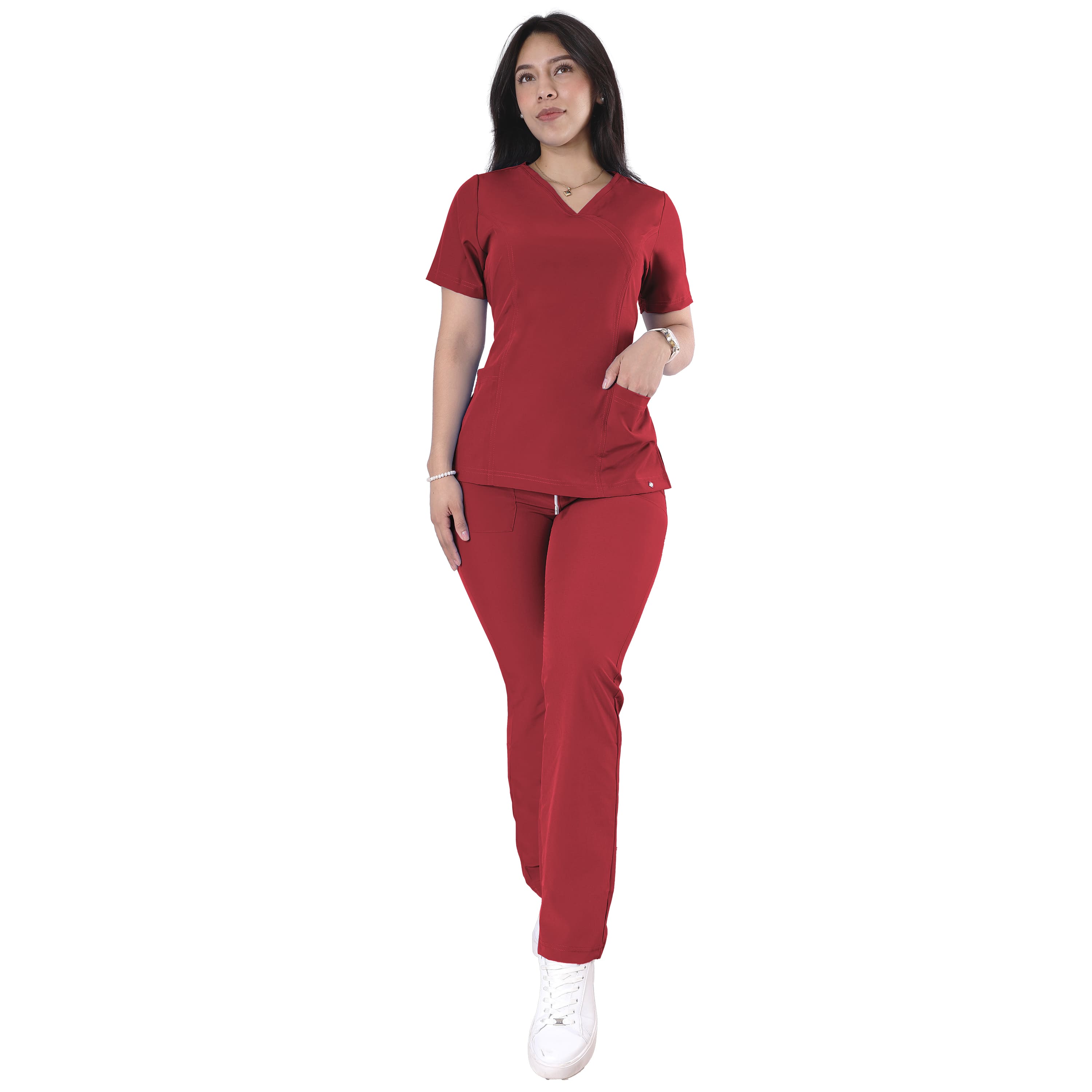 Foto 1 | Conjunto Quirurgico Antifluidos Rojo Para Mujer Corte Recto