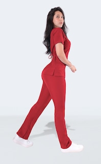 Foto 5 | Conjunto Quirurgico Antifluidos Rojo Para Mujer Corte Recto