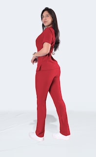 Foto 6 | Conjunto Quirurgico Antifluidos Rojo Para Mujer Corte Recto