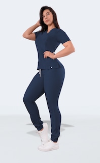 Foto 5 | Uniforme Médico Quirúrgico Dama Antifluido Azul Marino Sea Brazil