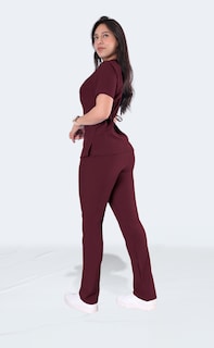 Foto 7 | Conjunto Quirúrgico Tinto para Mujer