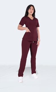 Foto 8 | Conjunto Quirúrgico Tinto para Mujer