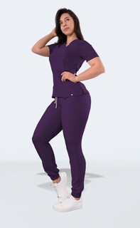 Foto 5 | Uniforme Médico Quirúrgico Sea Brazil Antifluido Morado para Dama