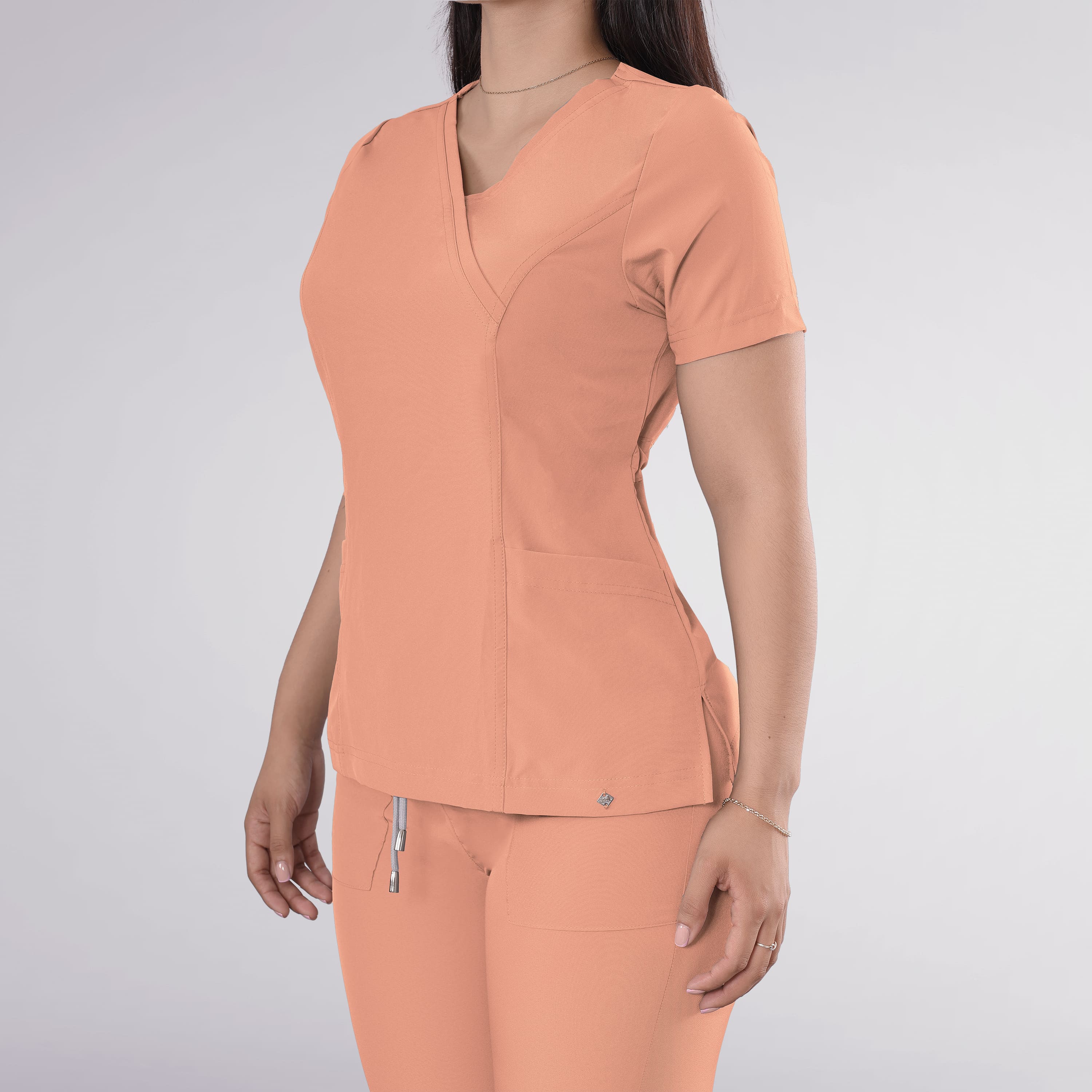 Foto 3 pulgar | Uniforme Médico Quirúrgico Sea Brazil Antifluido color Durazno para Dama