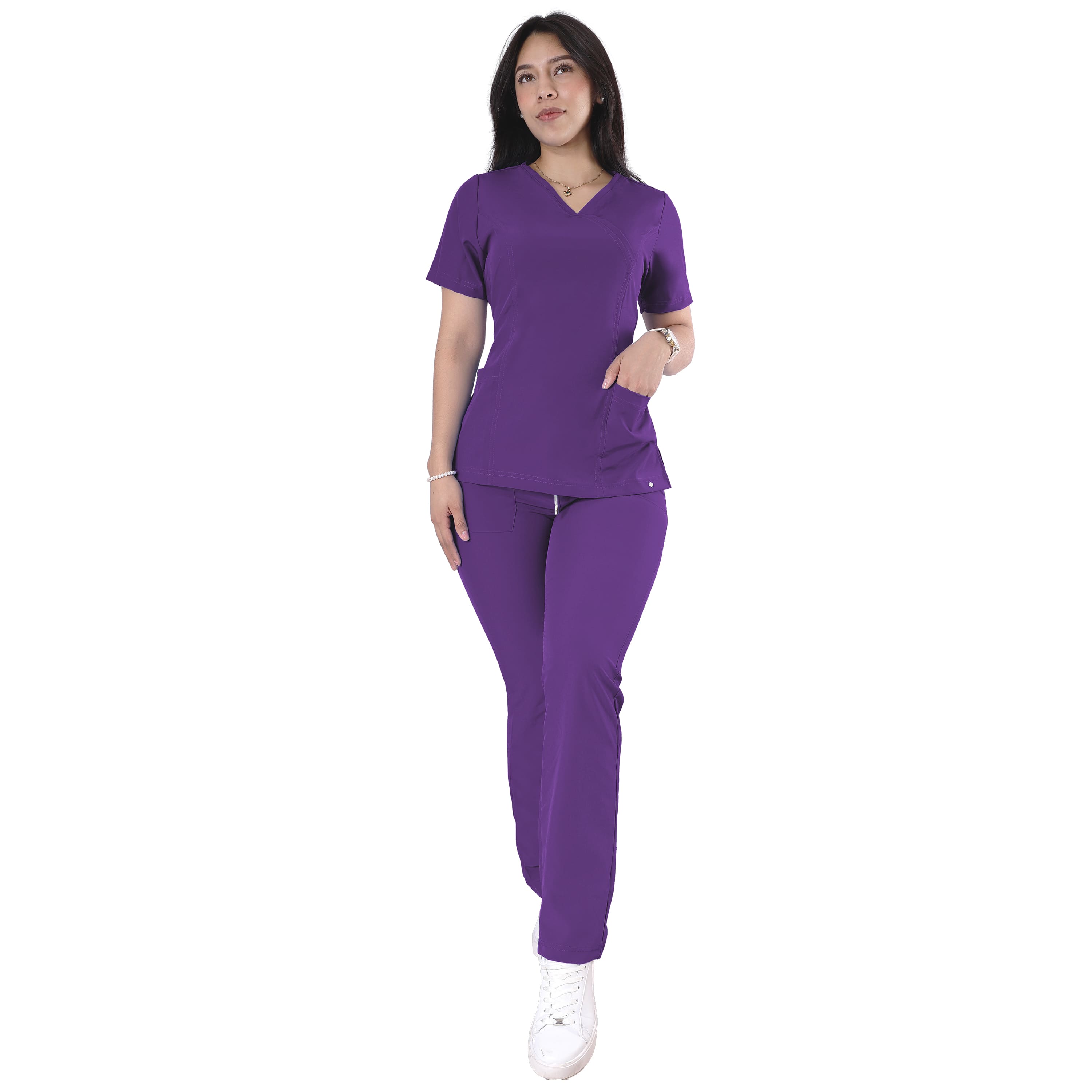 Foto 2 pulgar | Conjunto Quirúrgico Lila para Mujer