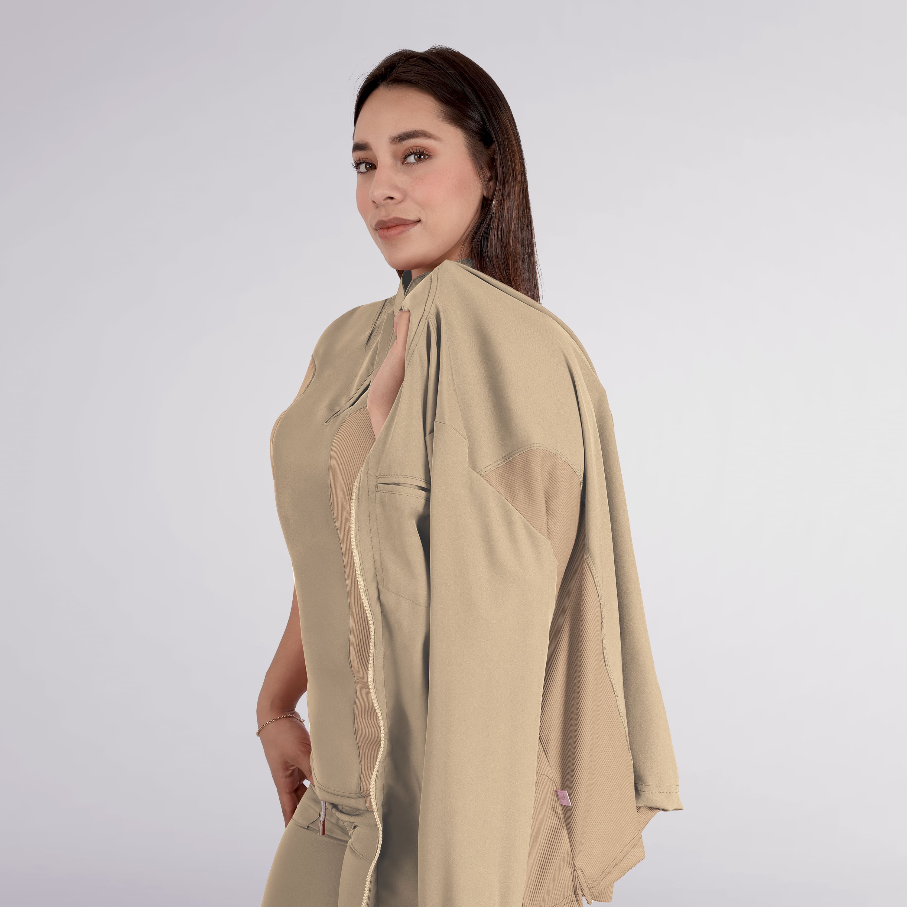 Foto 4 pulgar | Uniforme Quirúrgico Dama Conjunto 3 Pzs Beige Sea Brazil