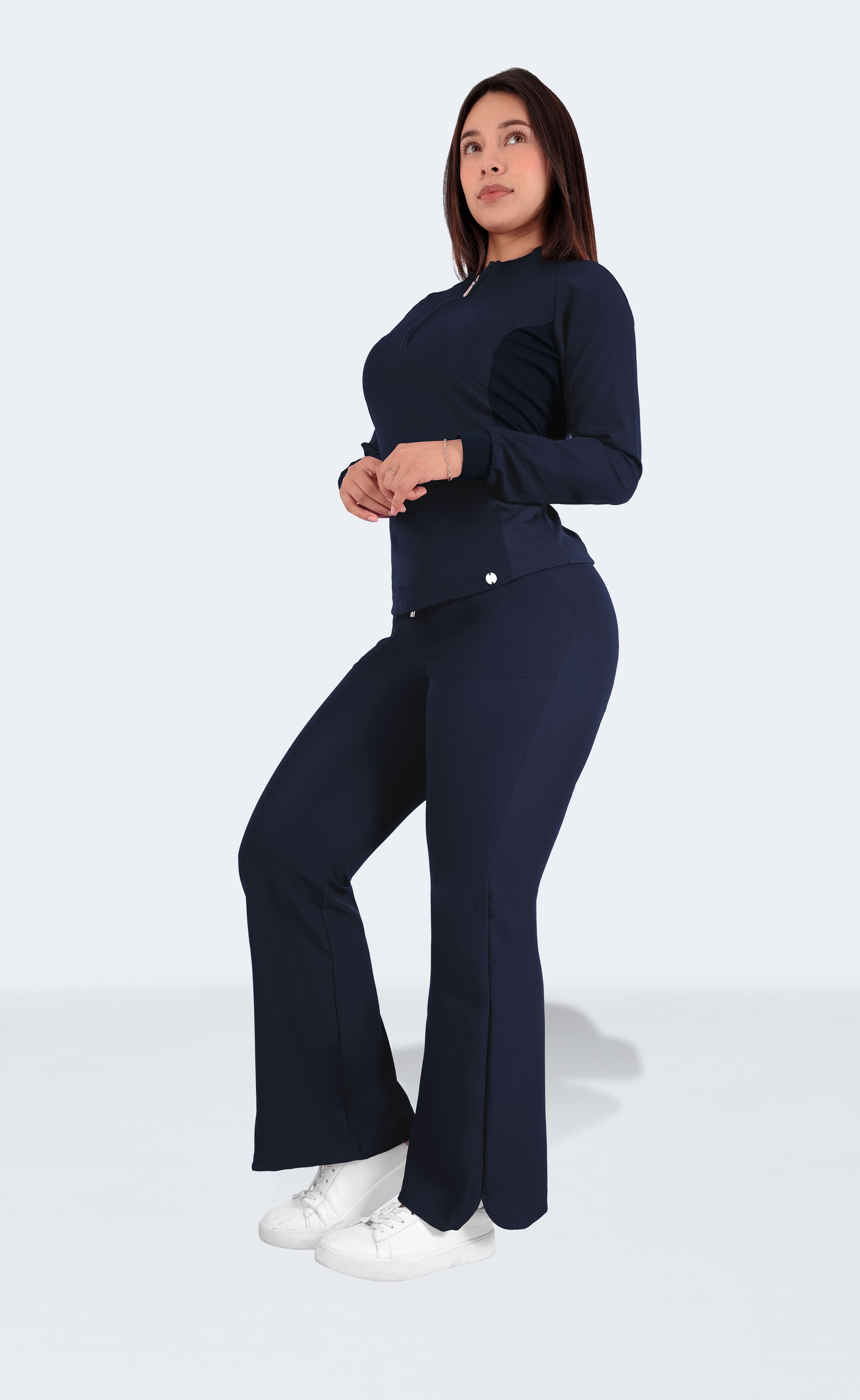 Foto 4 pulgar | Pijama Quirúrgica Dama Conjunto Antifluido Azul Marino Manga Larga Mujer Sea Brazil