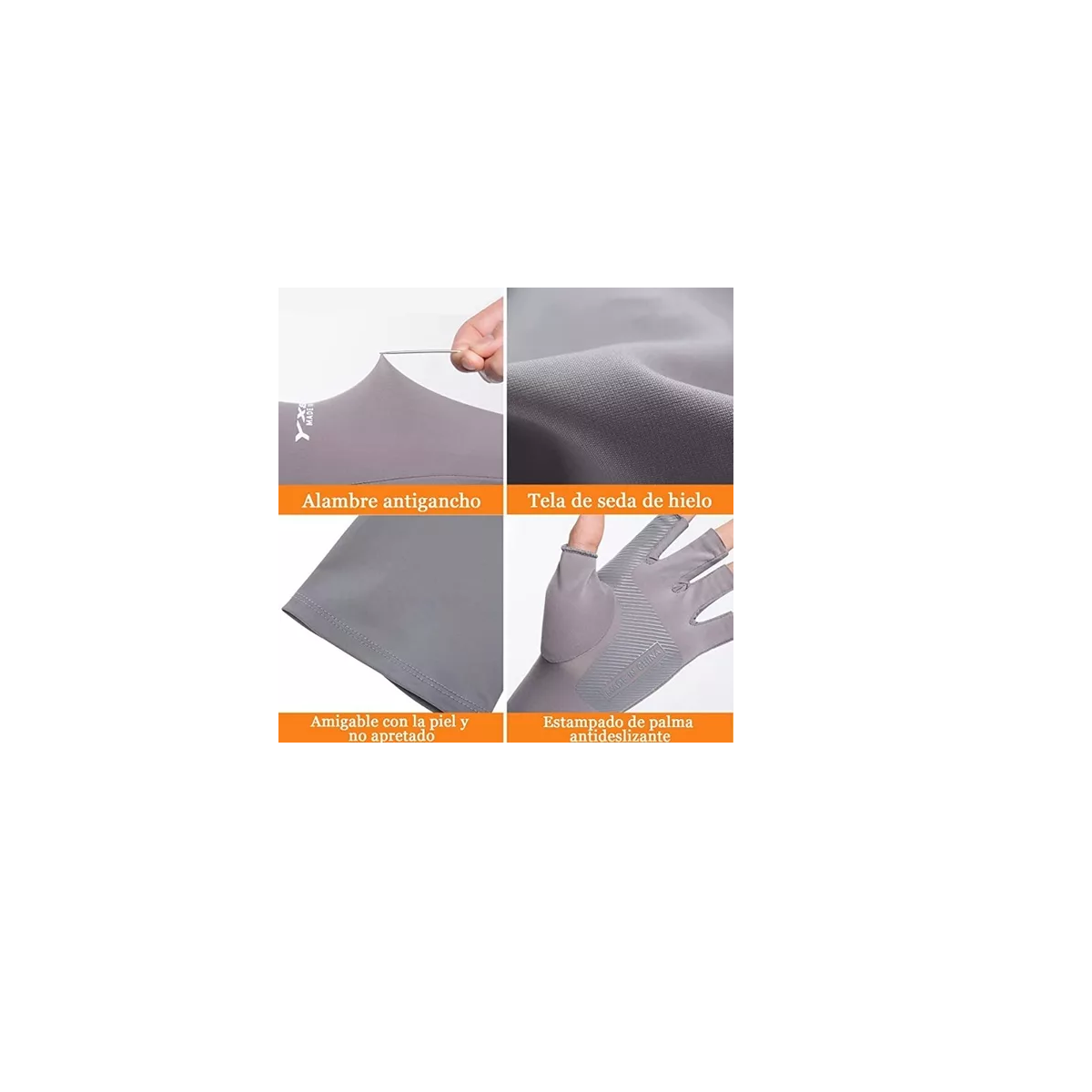 Foto 3 pulgar | Mangas Protectoras Brazo Uv Para Sol Con Guante Dos Dedos Eo Safe Imports Esi-13646  Gris