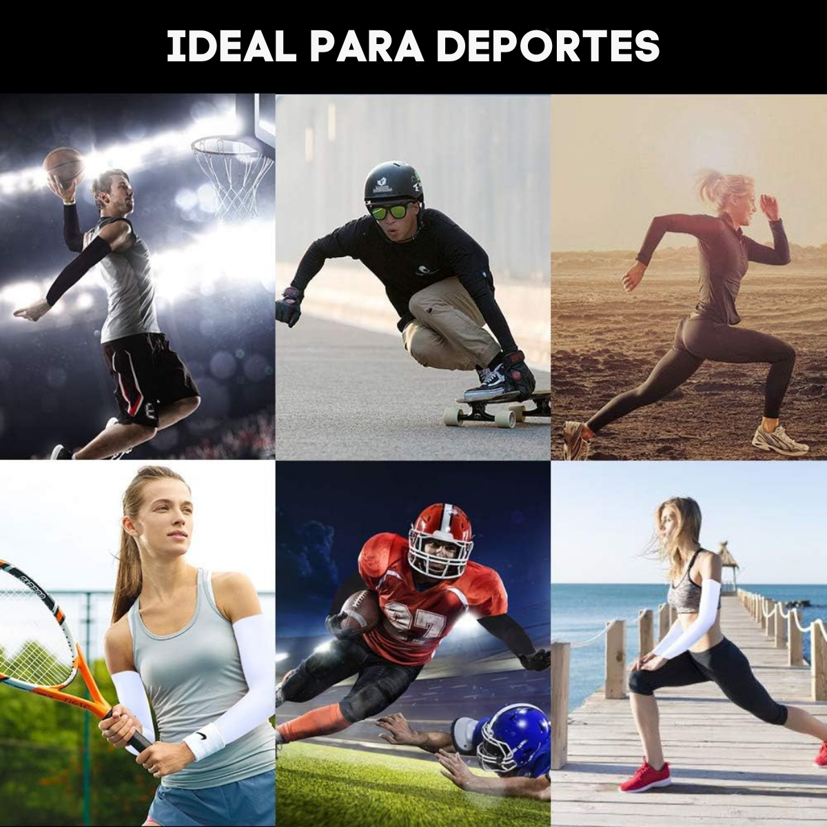 Foto 9 pulgar | 3 Pares Mangas Protectoras Rayos Uv Lycra Transpirables Deportivas