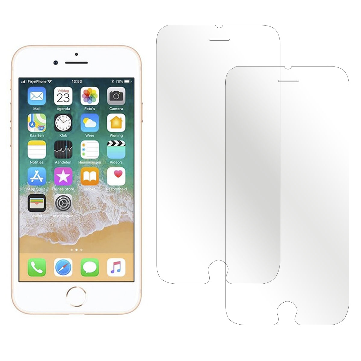 Mica de Cristal Templado Netonbox Premium color Transparente 2 Piezas para iPhone 7 y 8