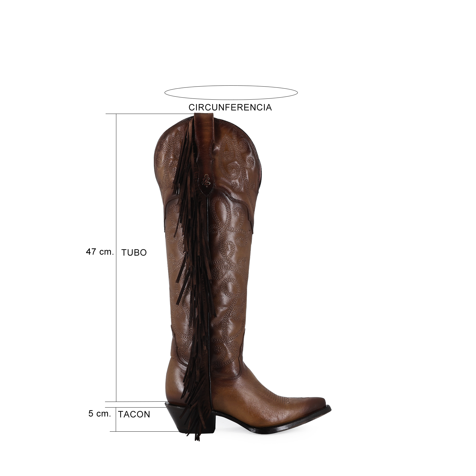 Foto 7 pulgar | Botas Vaqueras Ladies el Malcreado de Piel para Mujer