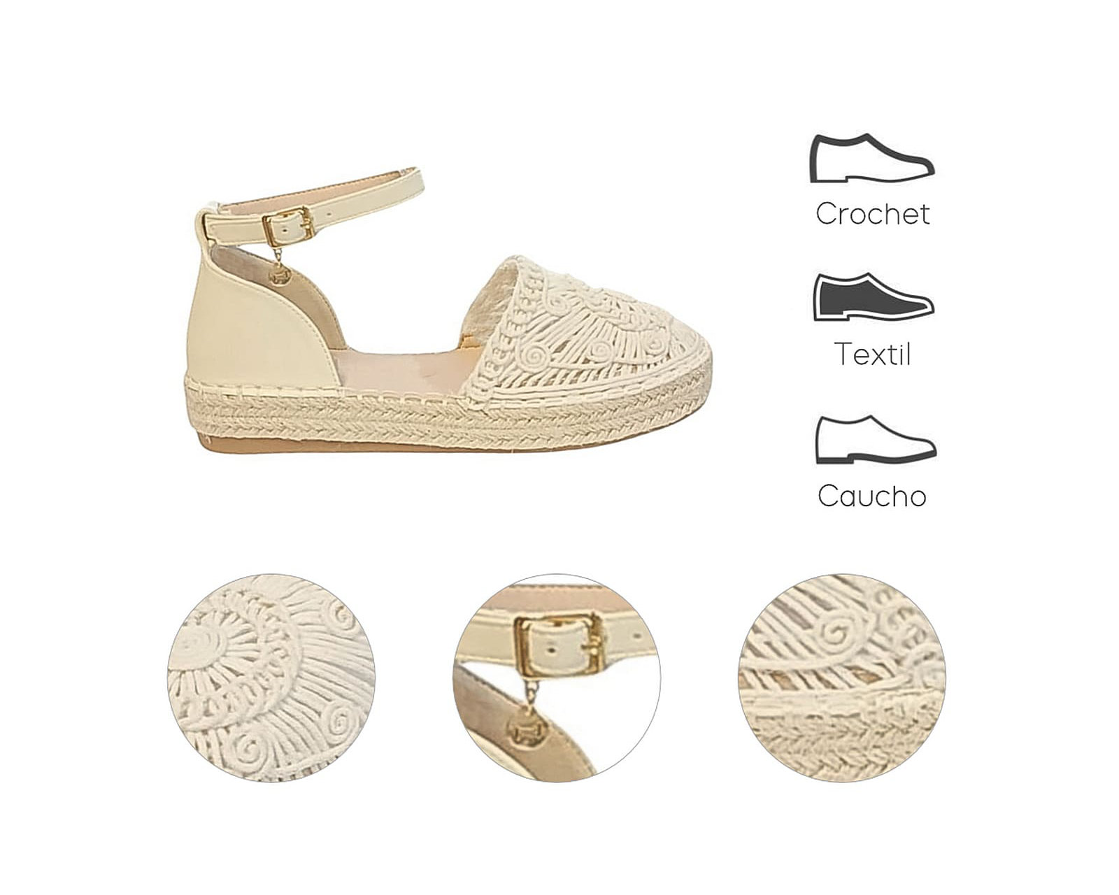 Foto 8 pulgar | Alpargata Para Mujer Lob Footwear Textile Beige 91805035