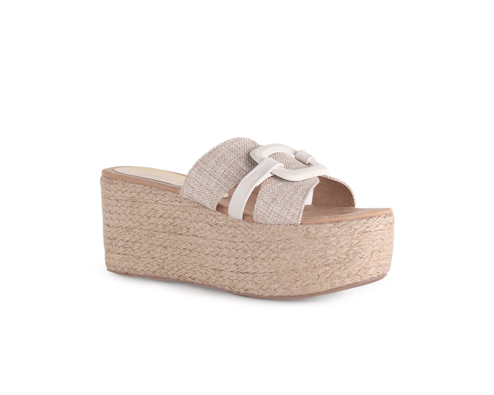 Alpargata Color Beige Adorno Material Sintético