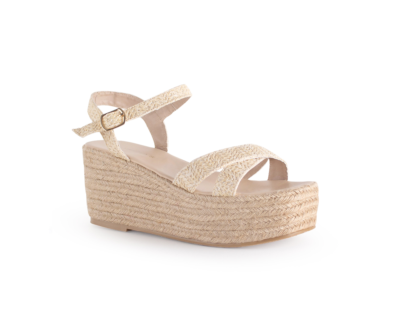 Alpargata Color Beige Cruzada Material Sintético