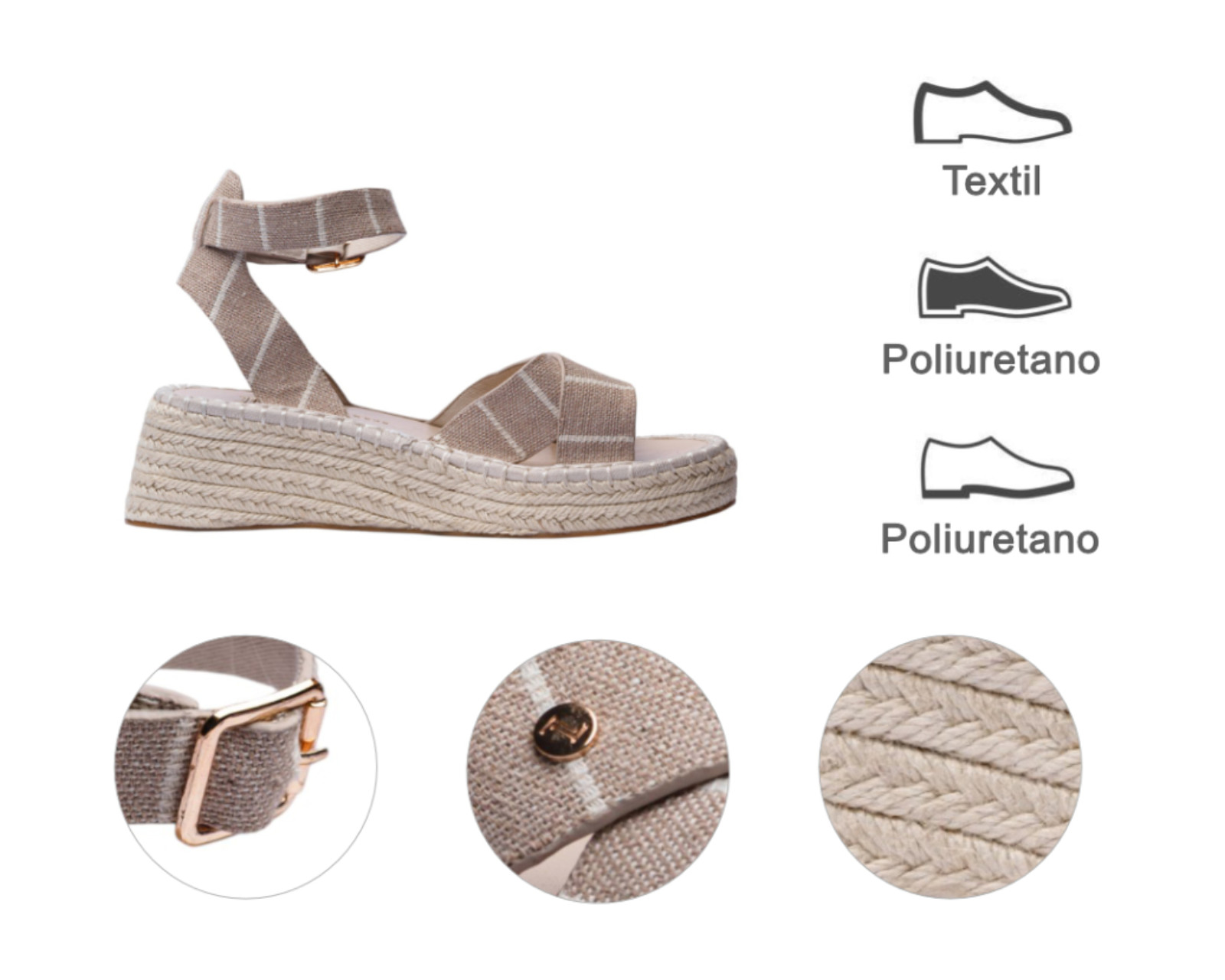 Foto 6 | Alpargata Para Mujer Lob Footwear Textile Beige 92605019