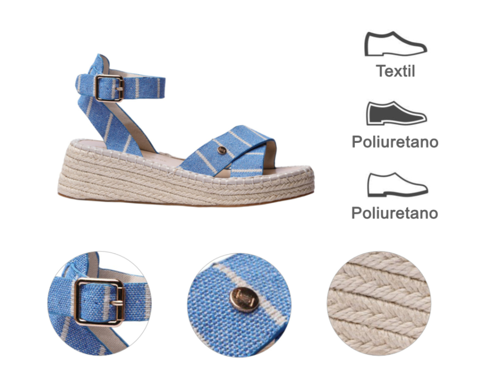 Foto 7 | Alpargata Para Mujer Lob Footwear Textile Azul 92605020