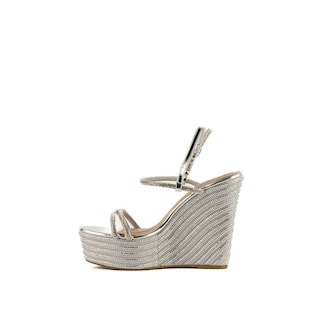 Foto 4 | Alpargata Brillos Plataforma 13.5cm Para Mujer Walki Alessia Plateado