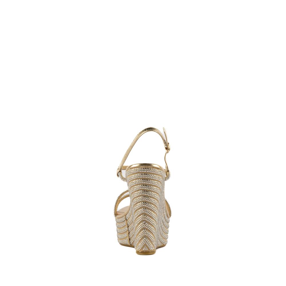 Foto 6 pulgar | Alpargata Brillos Plataforma 13.5cm Para Mujer Walki Alessia Dorado