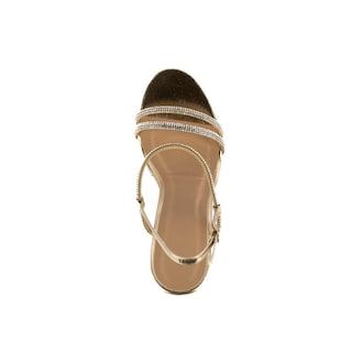 Foto 6 | Alpargata Brillos Plataforma 13.5cm Para Mujer Walki Alessia Dorado