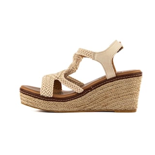 Foto 3 | Plataforma Alpargata Yute 8.5cm Para Mujer Walki Brigitte Beige