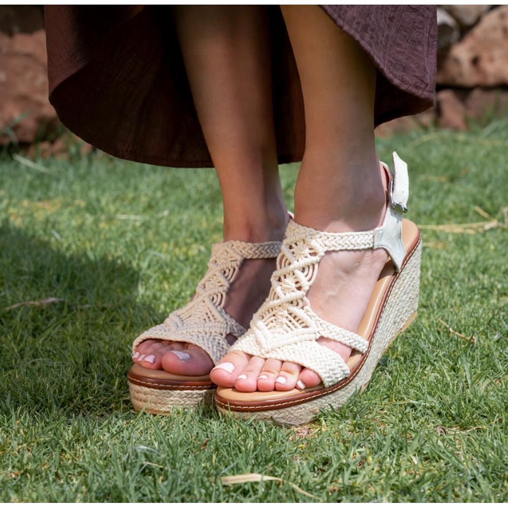 Foto 6 | Plataforma Alpargata Yute 8.5cm Para Mujer Walki Brigitte Beige