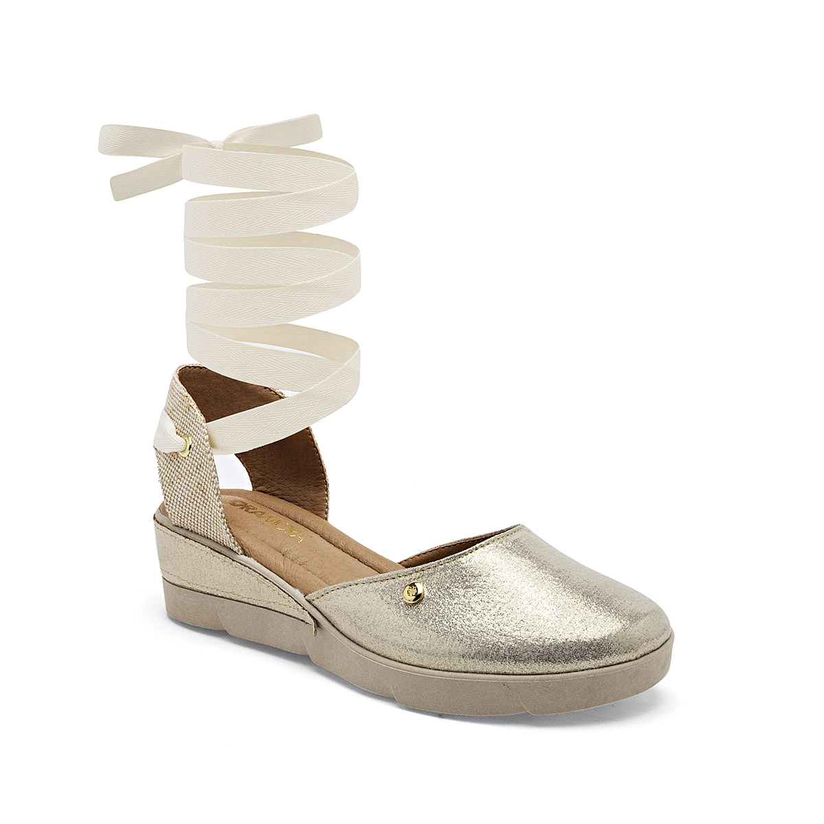 Foto 2 pulgar | Moramora Zapatos Para Mujer Dorado