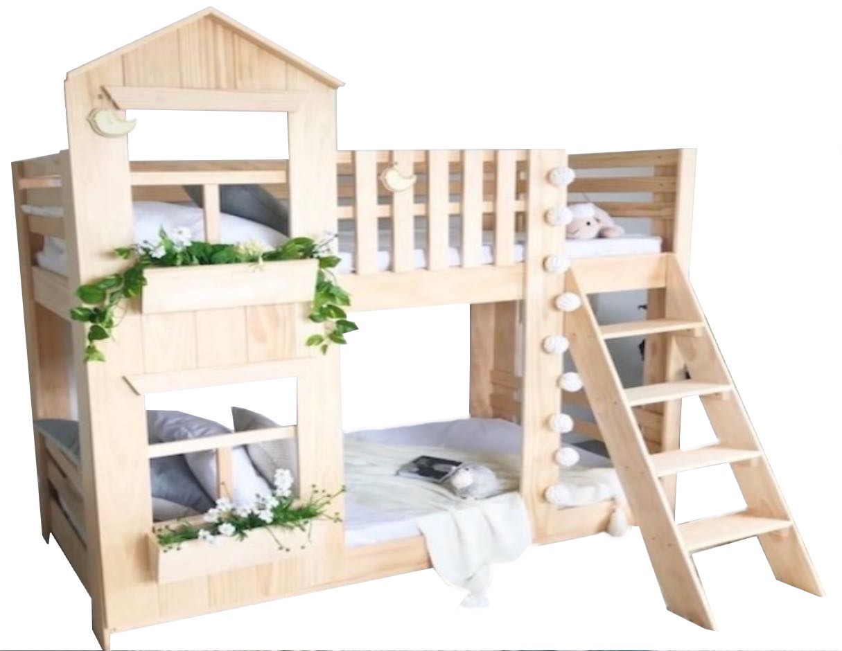 Litera Infantil Individual House Wood