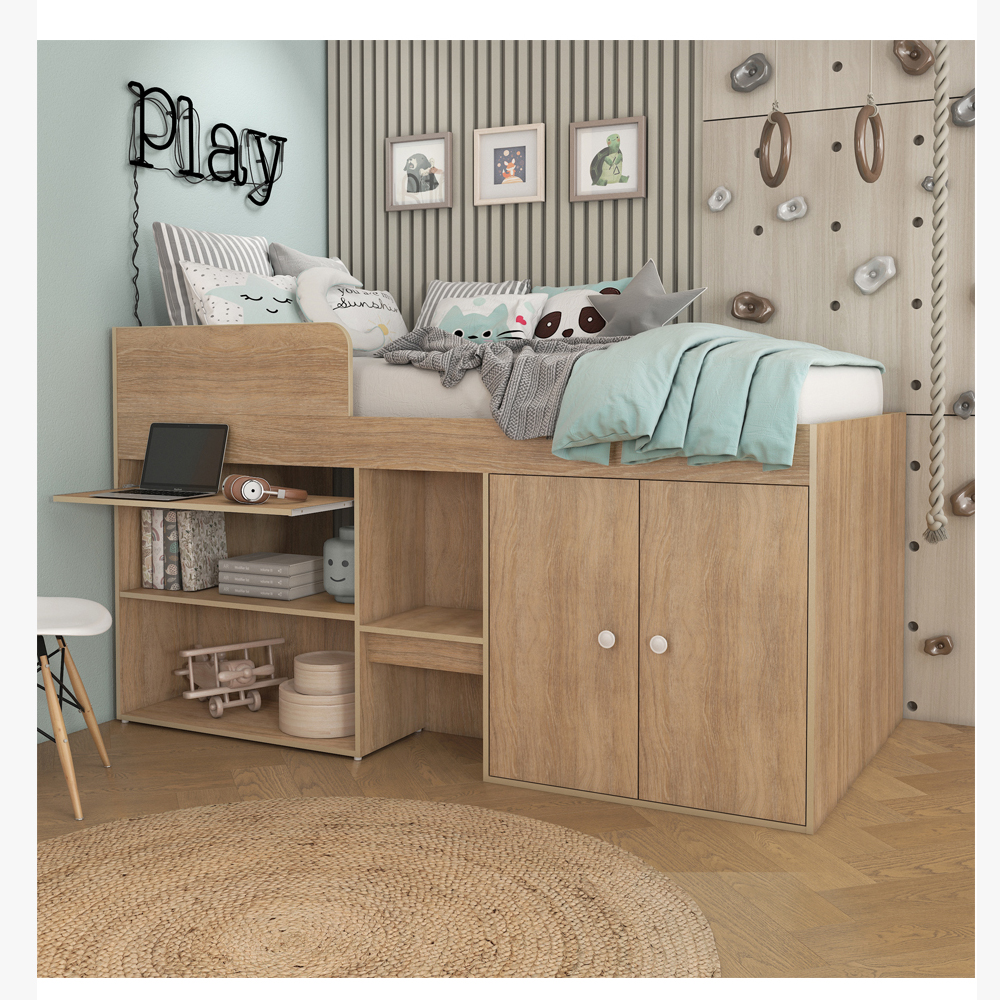 Foto 4 pulgar | Cama Multifuncional Individual Skal Living con Mesa Incorporada