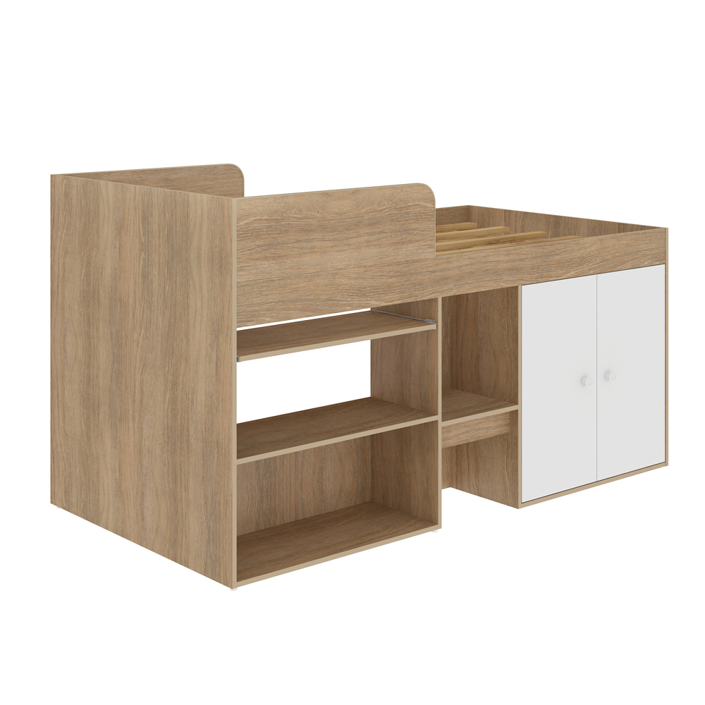 Foto 2 pulgar | Cama Multifuncional Individual Skal Living Roble/Blanco