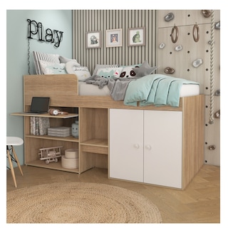 Foto 3 | Cama Multifuncional Individual Skal Living Roble/Blanco