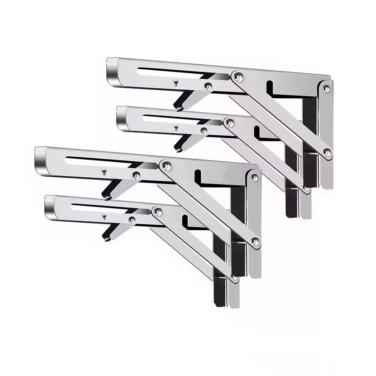 Soporte Ménsula Brazo P Repisa Abatible Plegable 4pcs Eo Safe Imports Esi-15099 Plata