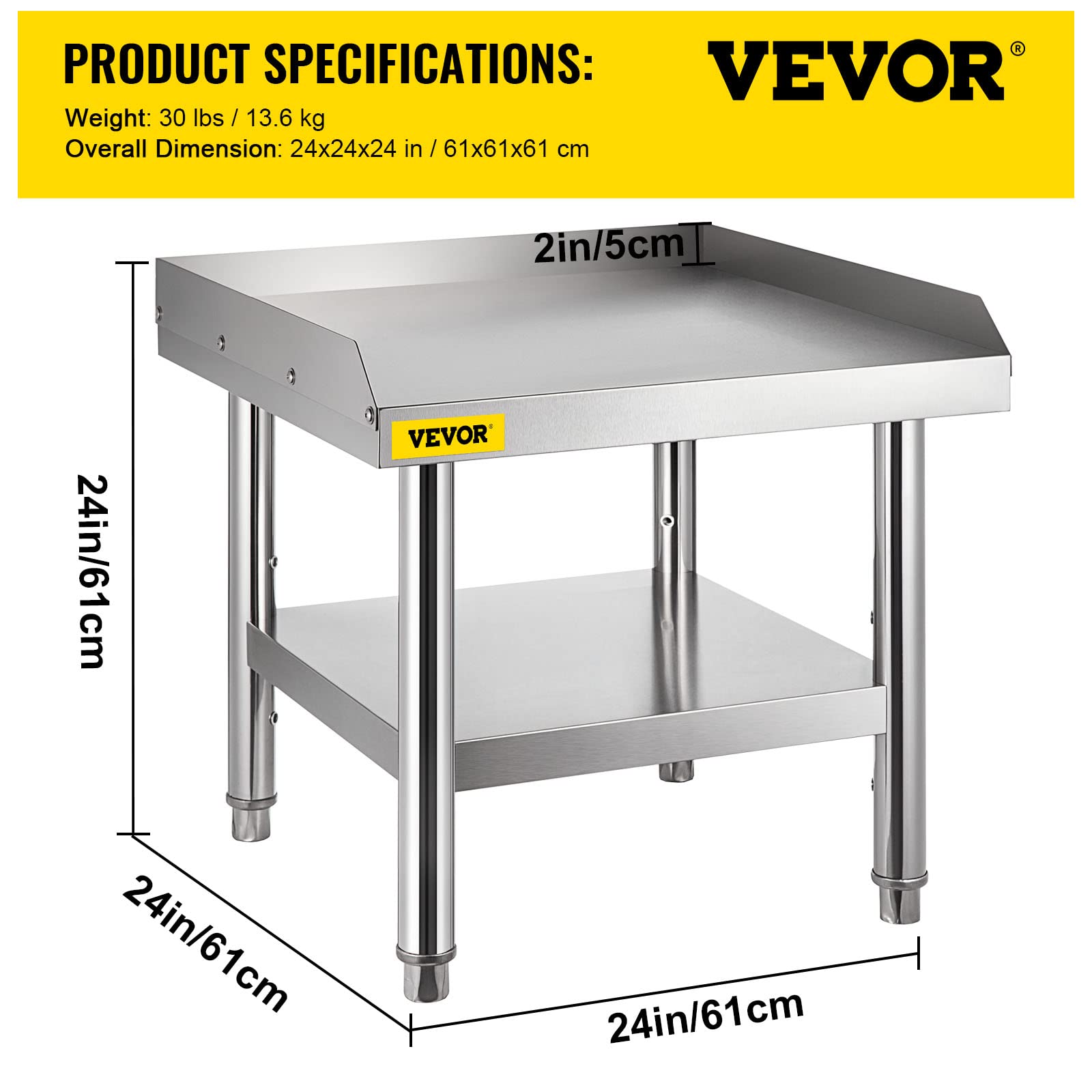 Foto 8 pulgar | Soporte Para Parrilla Vevor De Acero Inoxidable, 60 X 60 X 66 Cm, Con Estante - Venta Internacional.