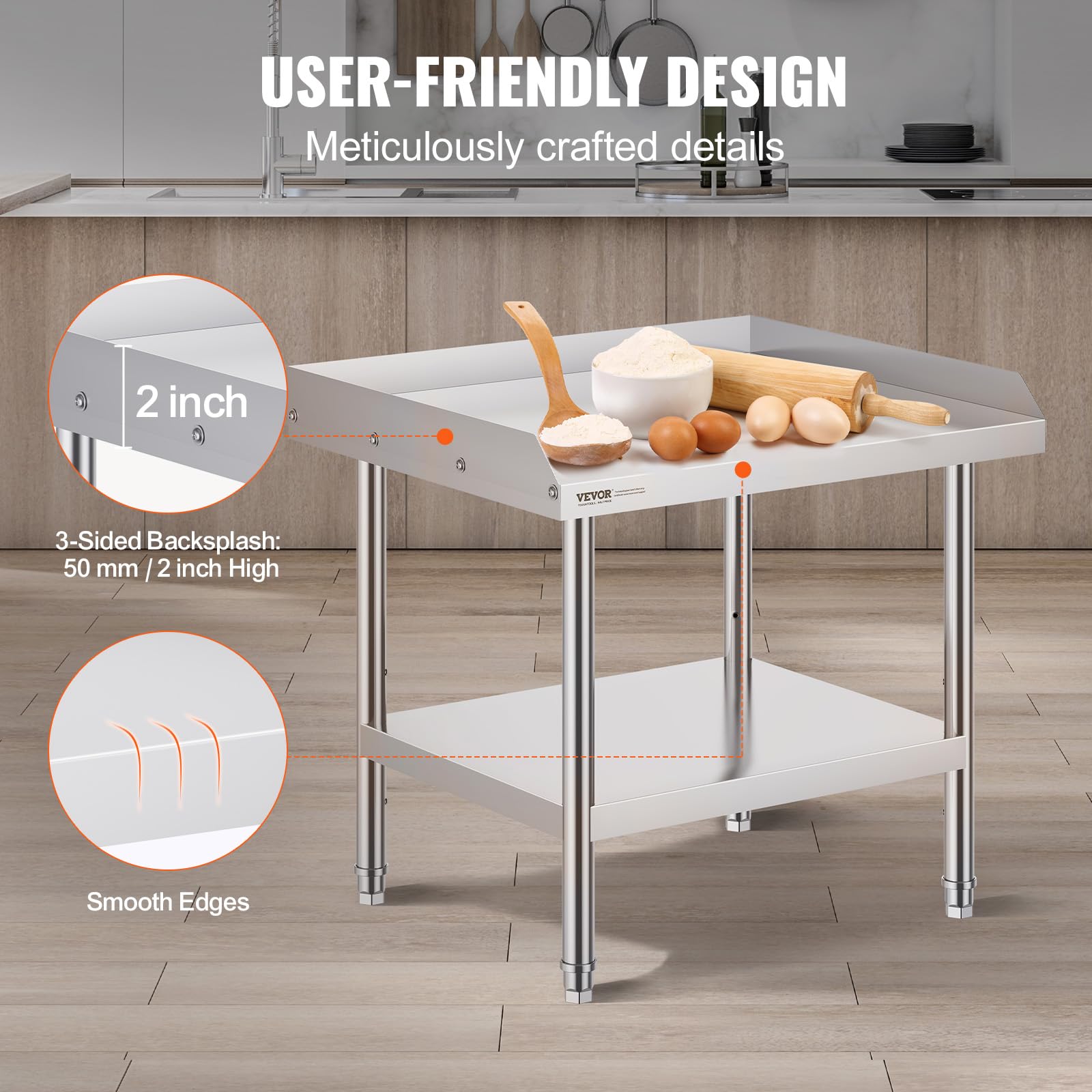 Foto 5 pulgar | Soporte Para Parrilla Vevor De Acero Inoxidable, 60 X 70 X 60 Cm, Con Estante - Venta Internacional.