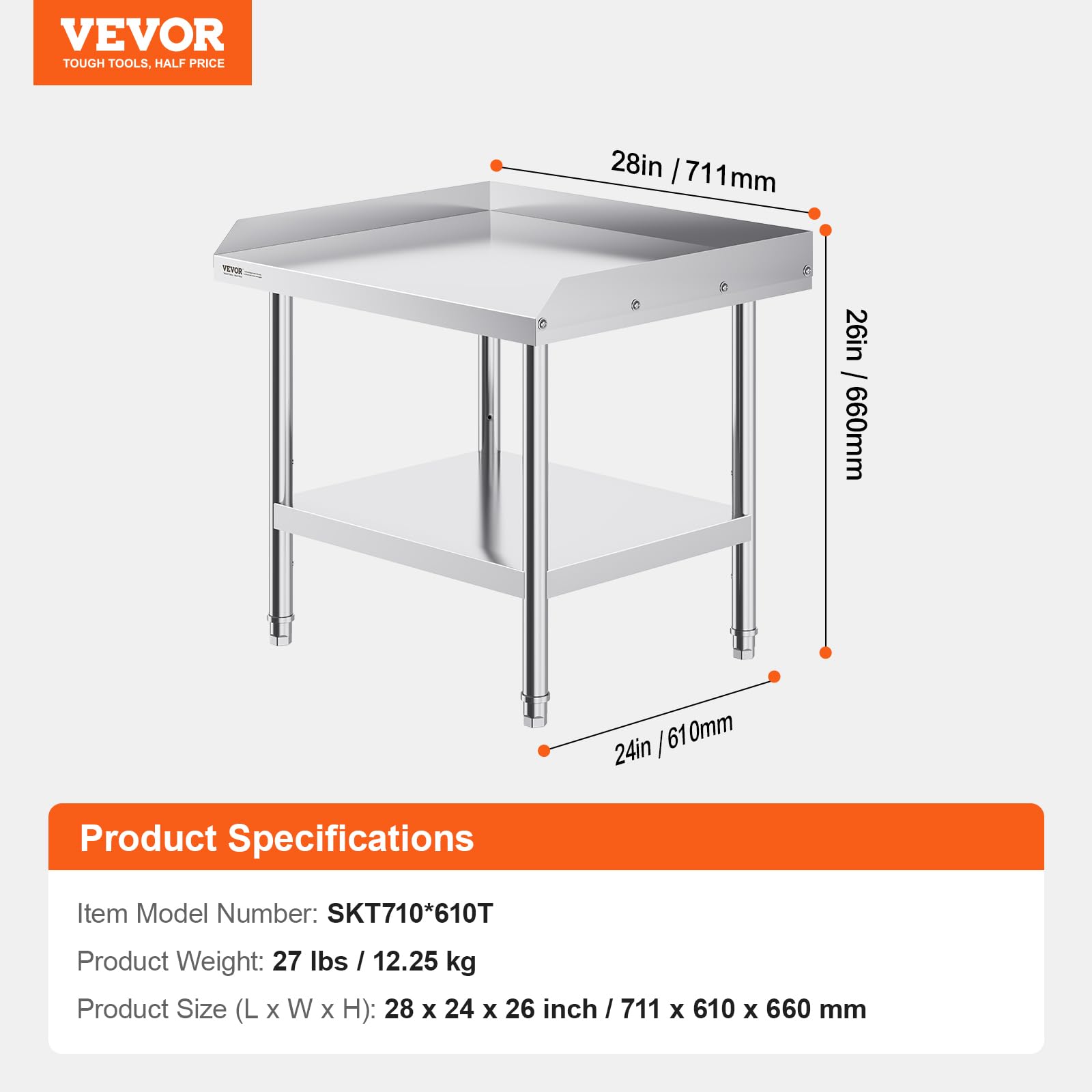 Foto 8 pulgar | Soporte Para Parrilla Vevor De Acero Inoxidable, 60 X 70 X 60 Cm, Con Estante - Venta Internacional.