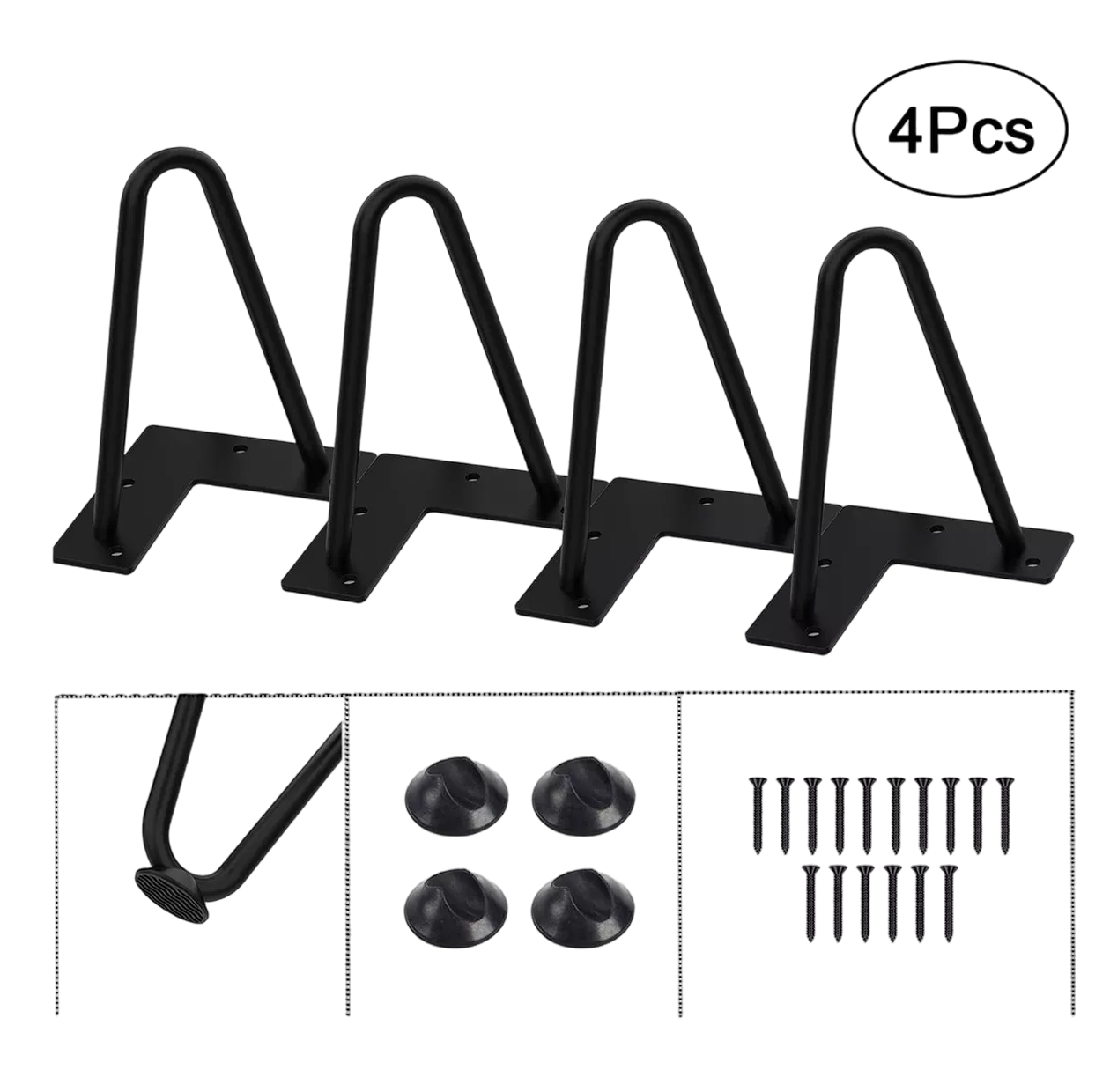 Foto 3 pulgar | Bases de Metal para Muebles Sofá de Elevadores 12 cm Negro 4 Piezas